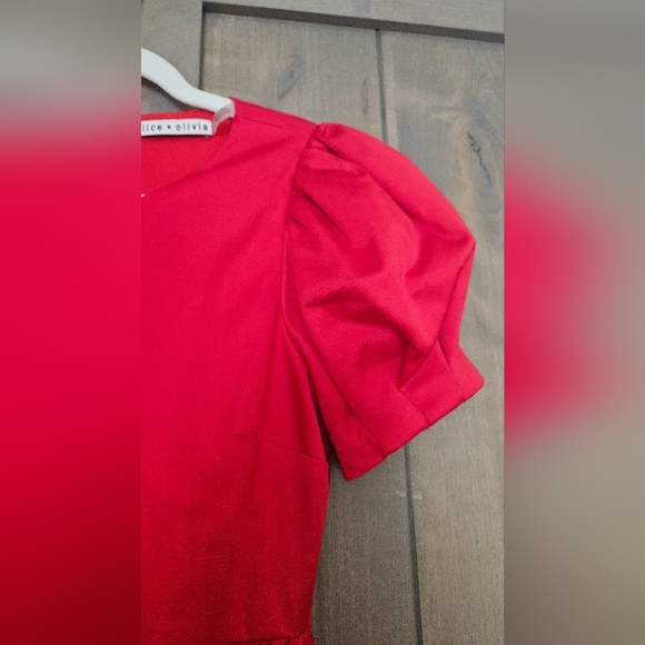 ALICE + OLIVIA Ann Curved Empire-Waist Tiered Cotton Minidress. Size 2 - Picture 5 of 14